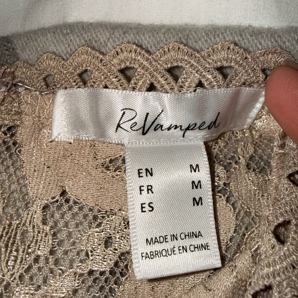 Revamped Lace Bell Sleeve Blouse in Tan - Picture 6 of 10